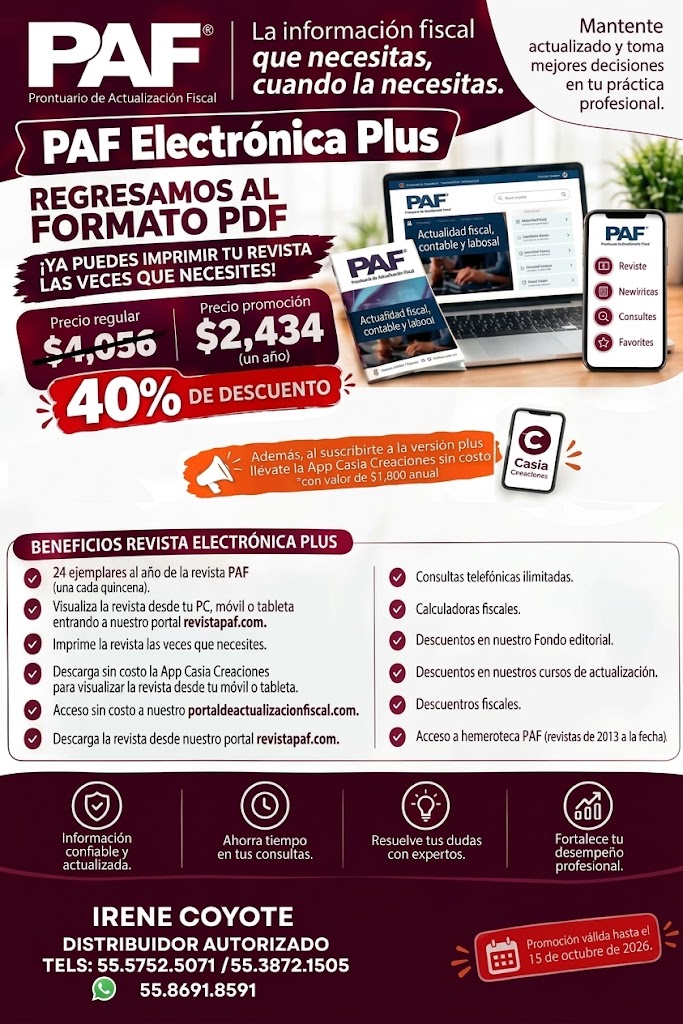 SUSCRIPCION ANUAL PAF ELECTRONICA PLUS